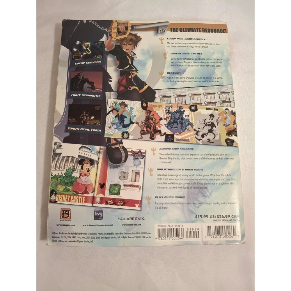 Kingdom Hearts 2 Strategy Guide- Brady Games (PlayStation 2 2005) No Poster READ